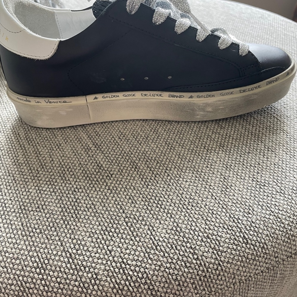 Golden Goose Black Sneakers with Red Star and Silver Laces - Picture 13 of 16